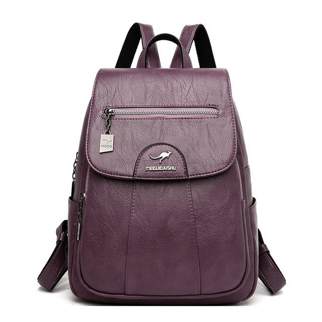 Sac Cartable en Cuir Femme Violet