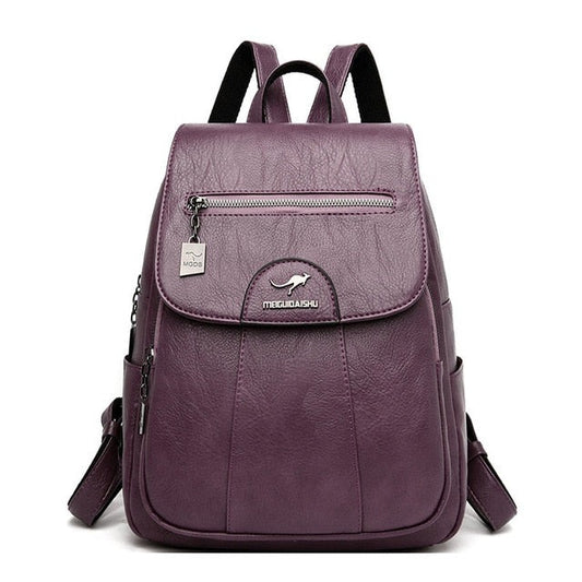 Sac Cartable en Cuir Femme Violet