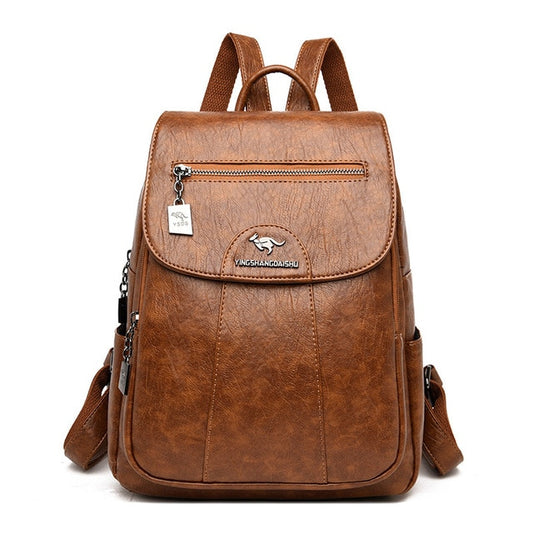 Sac Cartable en Cuir Femme Marron