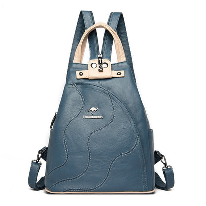 Sac En Cuir Bandoulière Femme Bleu Gris