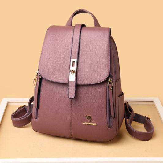 Sac À Dos Femme en Cuir Lila - Violet Clair