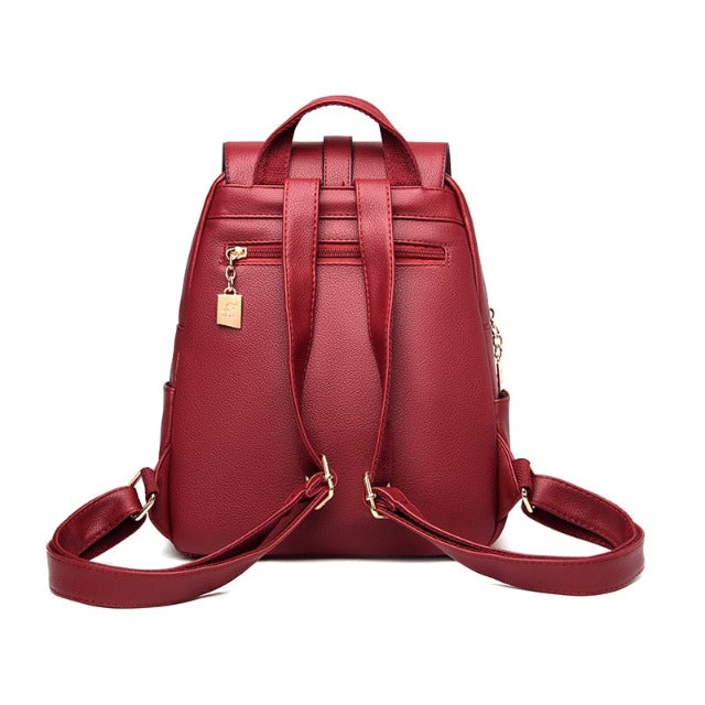 Sac À Dos Femme en Cuir Rouge