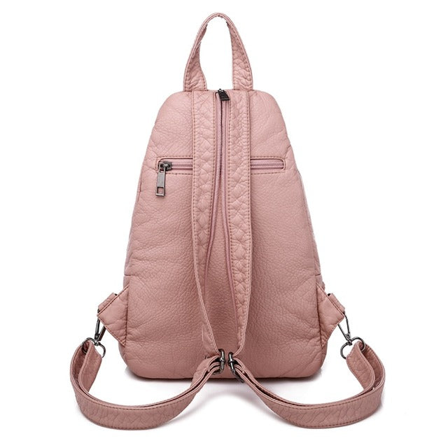 Sac À Dos Chat en Cuir Cartable Femme Mignon Rose